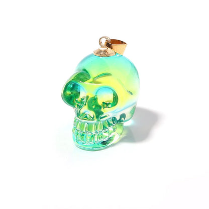 21×27mm Colored Glaze Skull Pendants – Punk Style Halloween Jewelry