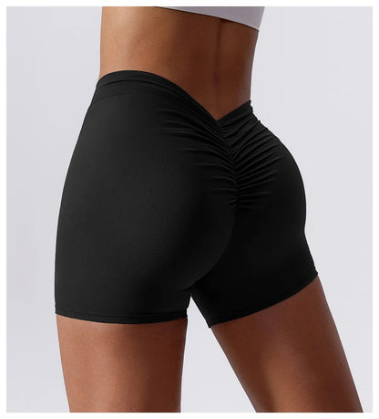 Women's High-Waist Hip-Lifting Yoga Shorts – Stretch Fitness & Running Shorts