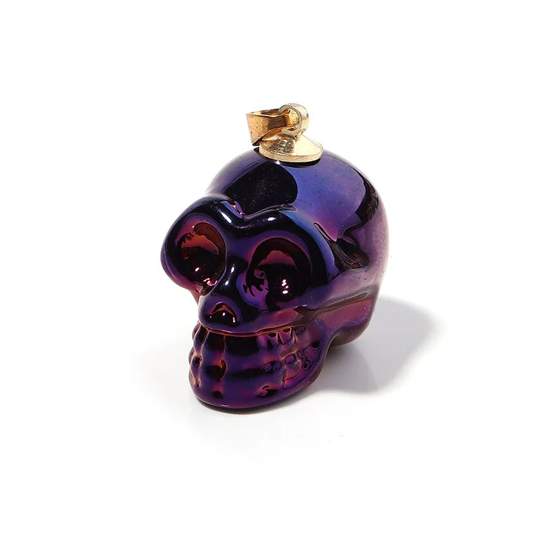 21×27mm Colored Glaze Skull Pendants – Punk Style Halloween Jewelry