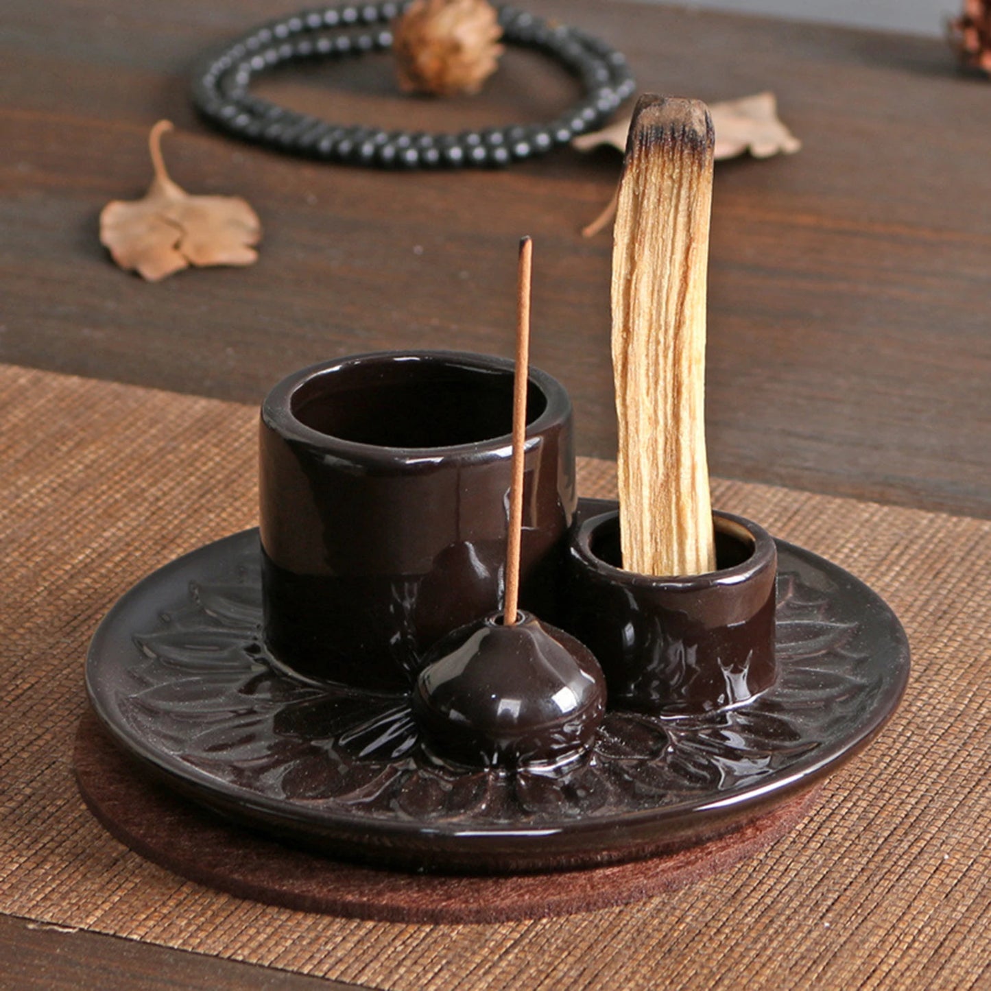 4-in-1 Minimalist Incense Burner – Ceramic Aromatherapy Plate