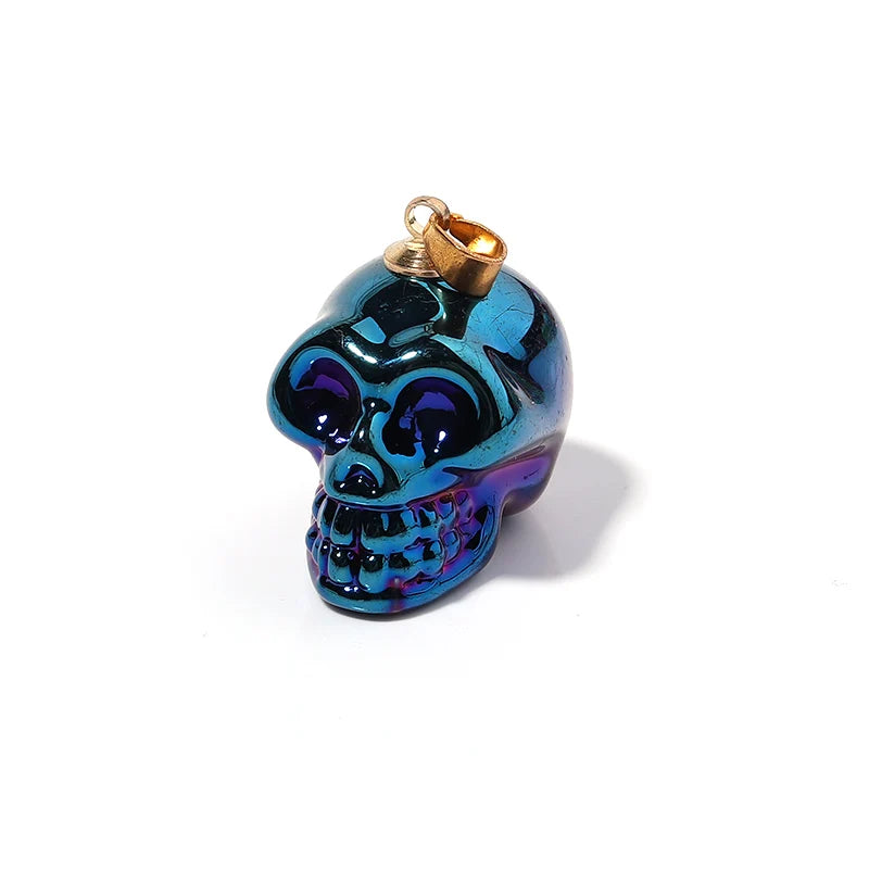 21×27mm Colored Glaze Skull Pendants – Punk Style Halloween Jewelry