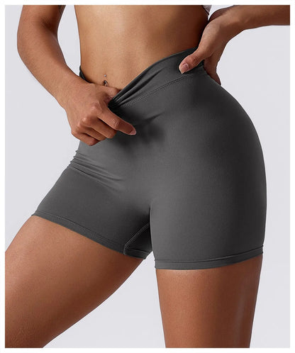 Women's High-Waist Hip-Lifting Yoga Shorts – Stretch Fitness & Running Shorts