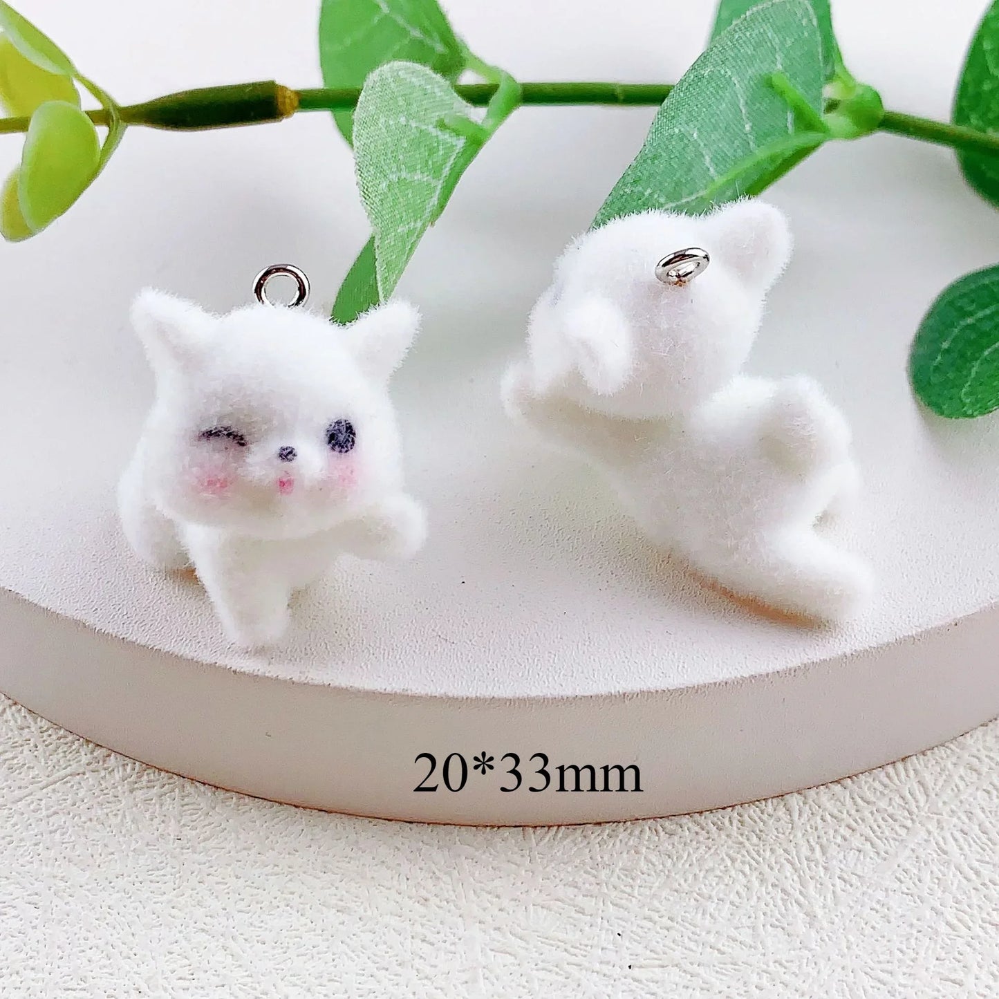 20pcs 3D Flocking Koala & Cat Plush Charms – DIY Jewelry & Accessories