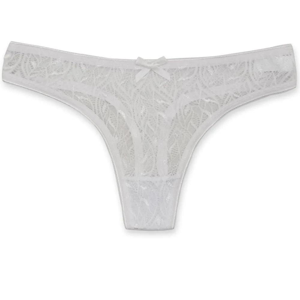 Women's Plus Size Lace Patchwork Thong – Sexy Low-Waist Lingerie