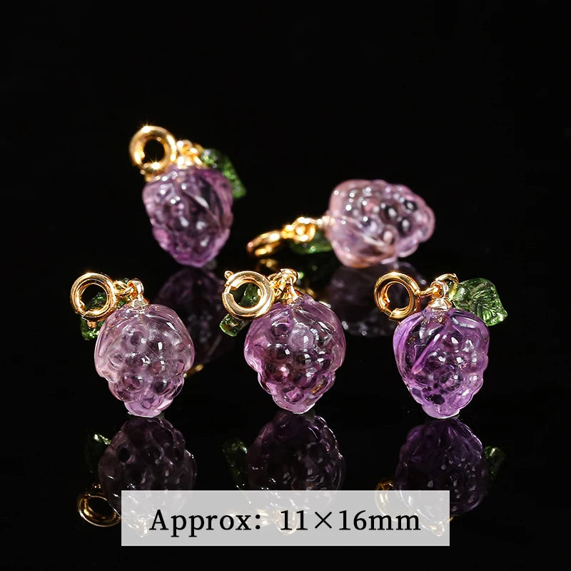 Natural Amethyst Grape Pendant – Elegant DIY Jewelry Charm