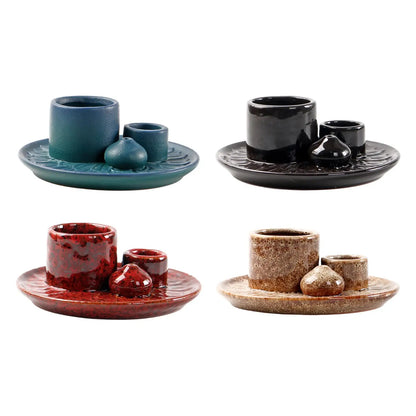 4-in-1 Minimalist Incense Burner – Ceramic Aromatherapy Plate