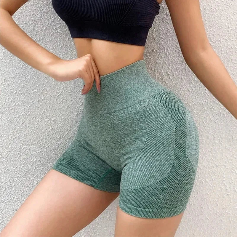 Seamless High-Waist Booty Push-Up Yoga Shorts