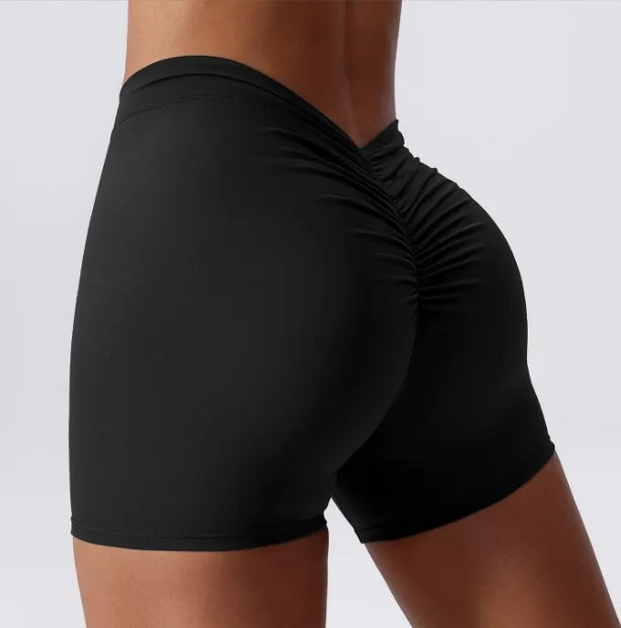 Women's High-Waist Hip-Lifting Yoga Shorts – Stretch Fitness & Running Shorts