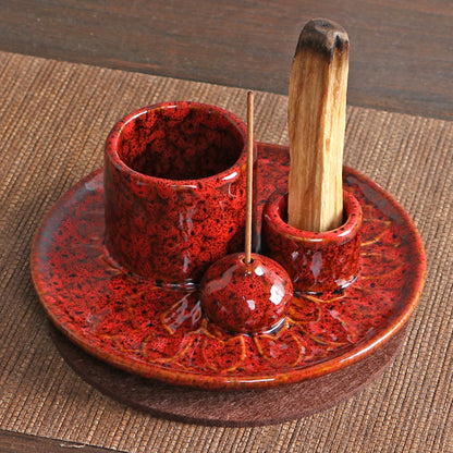 4-in-1 Minimalist Incense Burner – Ceramic Aromatherapy Plate