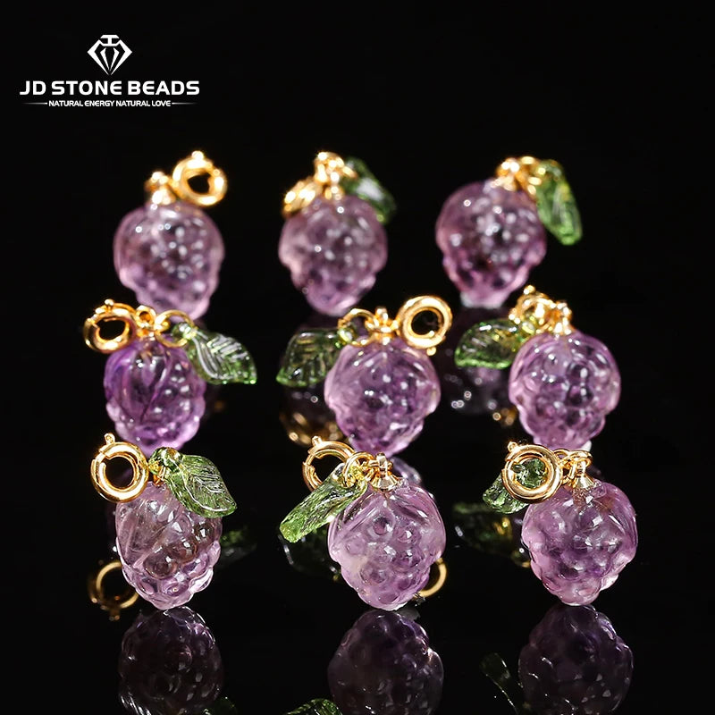 Natural Amethyst Grape Pendant – Elegant DIY Jewelry Charm